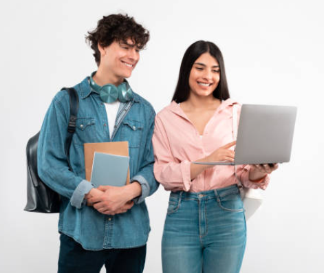 Three people are standing